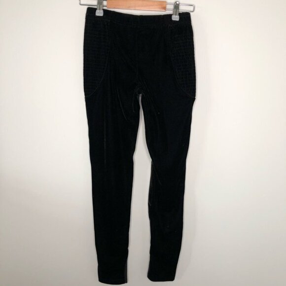 Mink‎ PINK Black  Velour Banded Leggings Size Medium - Picture 5 of 7